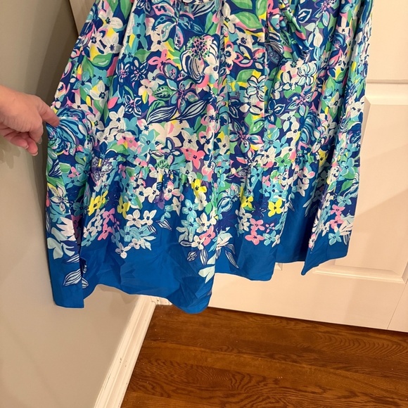 New Lilly Pulitzer Zalie Midi Dress in Borealis Blue Social Sunset 31744 - Picture 7 of 16